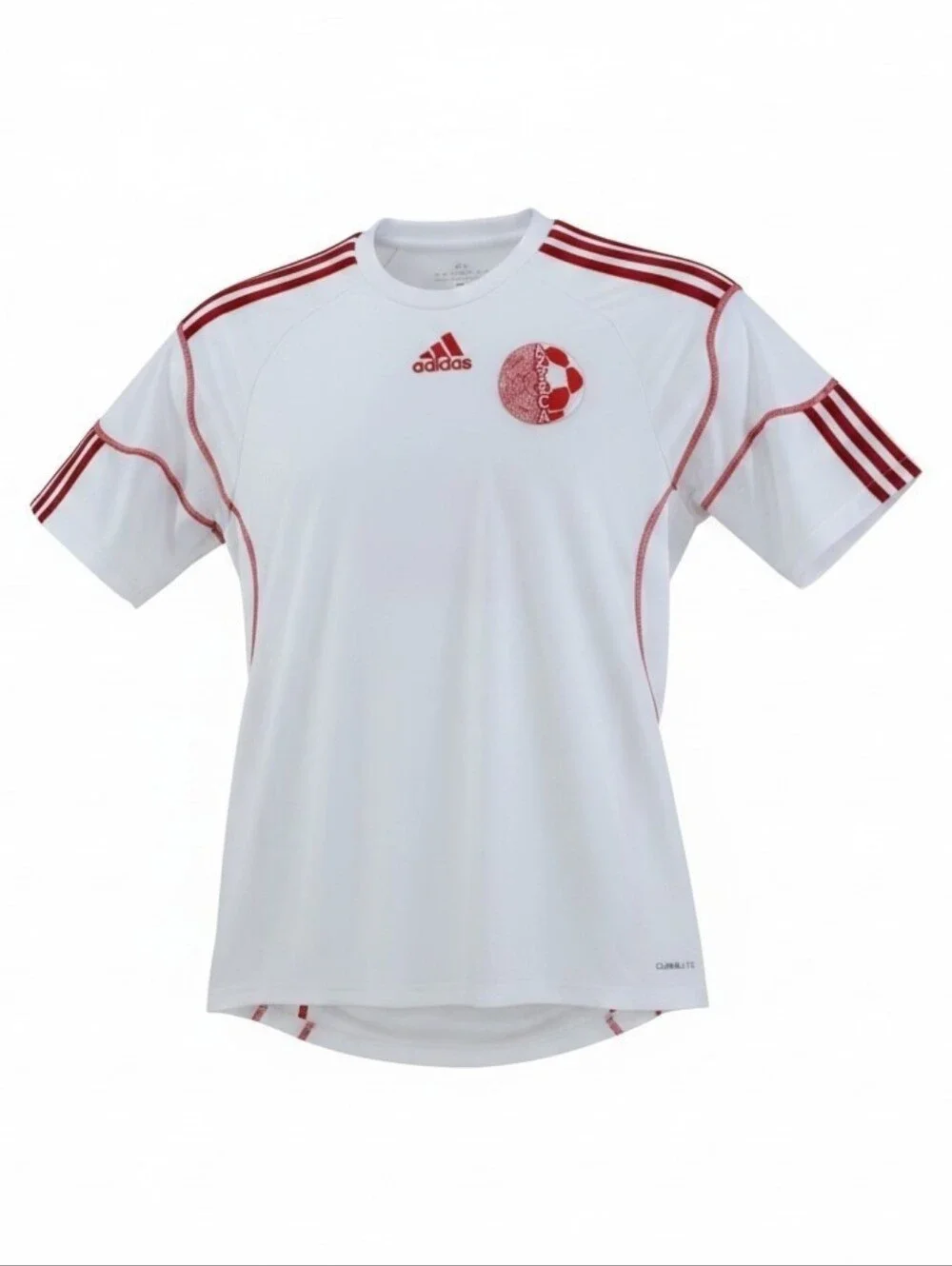 Adidas Soccer Jersey Shirt Mens S White Red Fitted SS Azteca Climalite